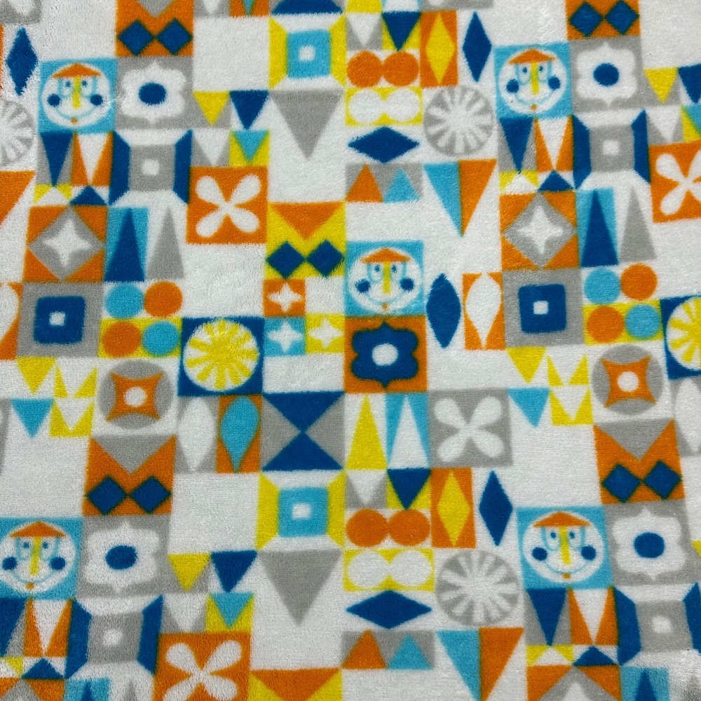 Disney Its a Small World Mary Blair Style Geometric Fleece Throw Blanket 27x36